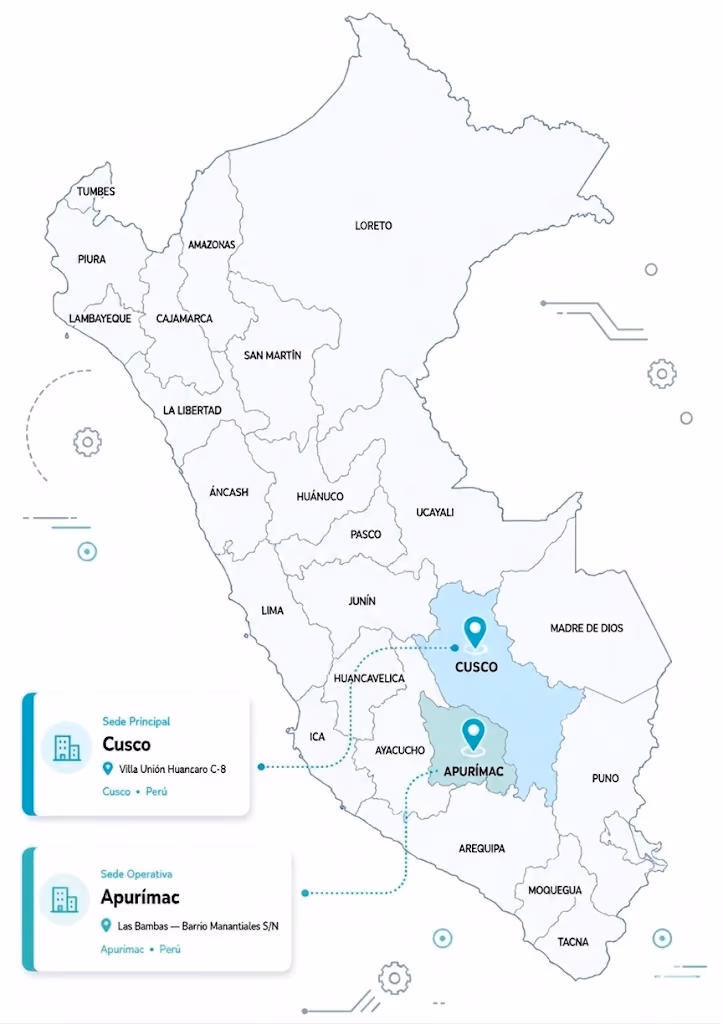 Mapa de cobertura VARMAR en el sur del Perú